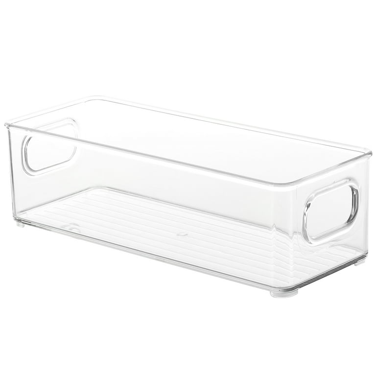 Eatex 2 Pack Clear Plastic Storage Organizer Bin with Handles