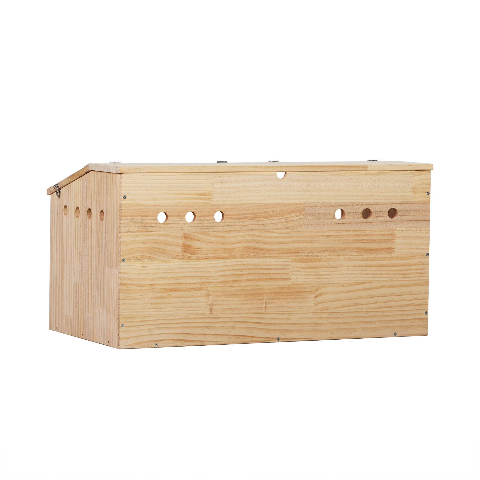 E-Western Middle Transparent Wooden Hamster Cage Small Animal Habitat Hutch for Large Siberian Hamsters Gerbils Rabbits Natural