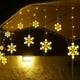 thumbnail image 4 of Cortinas brillantes, copos de nieve de 4 metros, 19 copos de nieve colgantes, modernas y cálidas luces navideñas blancas., 4 of 5