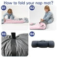 thumbnail image 5 of KAINSY Custom Name Kids Nap Mat for Girls, Personalized Elephant Stripes Toddler Nap Mat for Daycare Preschool - Soft & Comfortable Sleeping Mat Includes Pillow Cover and Nap Blanket, Easy to Carry, 5 of 8