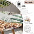 thumbnail image 3 of Tropical Giraffe Sloth Round Tablecloth for 36-44 Inch Tables,Fitted Table Cover with Elastic Edge,Watercolor Summer Palm Leaf Waterproof Outdoor Table Cloth Protector for Patio Garden Dinner Picnic, 3 of 9