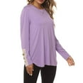 thumbnail image 5 of WXLWZYWL Ladies Fashionable Long Sleeved T-Shirt Lace Three-Dimensional Flower Round Neck Tops, 5 of 6