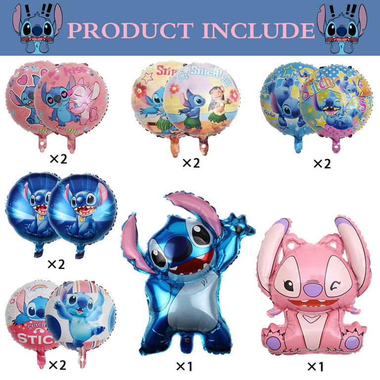 Lilo and Stitch Party Balloons Stitch Party Aluminum Film Balloons Suit Stitch Birthday Party Decorations (10pcs Blue)
