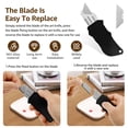 thumbnail image 5 of Aviation Aluminum Utility Knife Portable Craft Utility Knives with 5 Spare Blades Retractable Box Cutter with Clip for Home Office Crafts Arts, 5 of 10