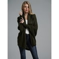 thumbnail image 5 of Women'S - Batwing Cable Knitted Slouchy Oversized Wrap Cardigan Sweater Dark Green One Size, 5 of 8