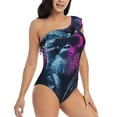 thumbnail image 3 of Honeii Hip-Hop Glasses Gorilla for women's one-piece swimsuit featuring a chic one-shoulder design experience elegance and style in the water-Medium, 3 of 6