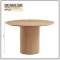 thumbnail image 4 of 47.24 Inch Leisure Coffee Table, Mid-Century Round Bedside Table, Round Fluted Side Table with MDF Handcraft Pedestal, Modern Wooden Table for Dining Room/Living Room/Restaurant, Oak, 4 of 9