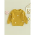 thumbnail image 2 of GXFC Toddler Girls Sweaters 6M 1T 2T 3T 4T 5T Kids Girls Long Sleeve Floral Embroidery Knit Pullovers Tops Casual Fall Knitwear Clothes for Child, 2 of 9