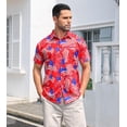 thumbnail image 3 of Mens Hawaiian Shirt 3D Print Casual Short Sleeve Button Down Graphic Aloha Dress Shirts, 3 of 7