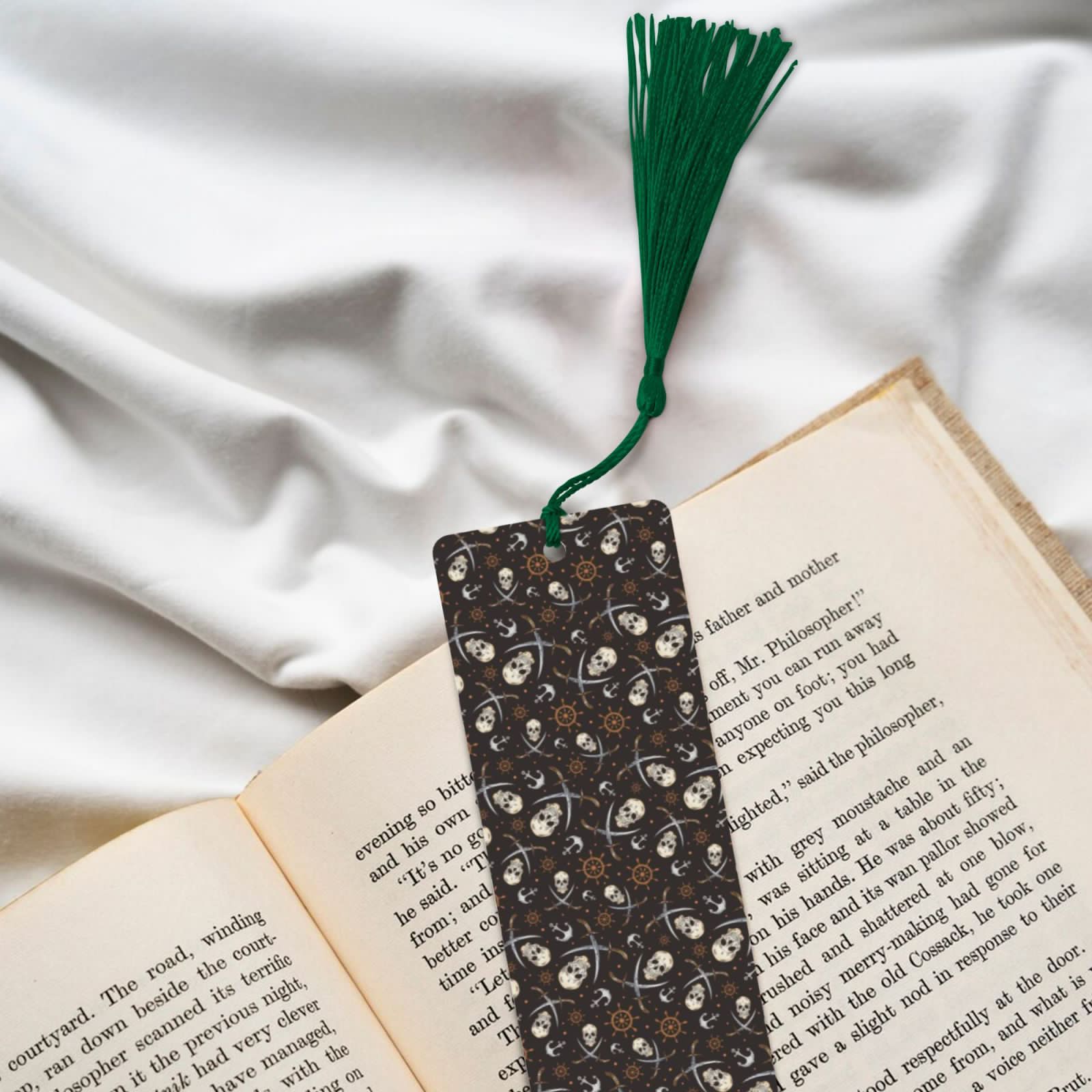 thumbnail image 6 of Kdxio Pirate Skulls Print Metal Tassel Bookmarks,Perfect Gift for Art Lovers and Bookworms Metal Bookmarks for Women, 6 of 8