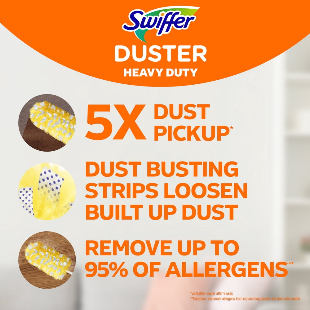 Swiffer Duster with Extension Pole Bundle, Cleaning Kit includes 3ft Extendable Handle & 9 Duster Refills