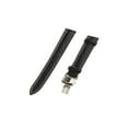 thumbnail image 1 of Leather Watch Band Butterfly Deployment Clasp Buckle Black-18mm-White thread, 1 of 9