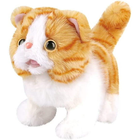 Plush Electronic Cats That Move and Meow Waliking Lifelike Interactive Toy pet Stuffed Kitten for Girls Kids,Exotic Shorthair cat