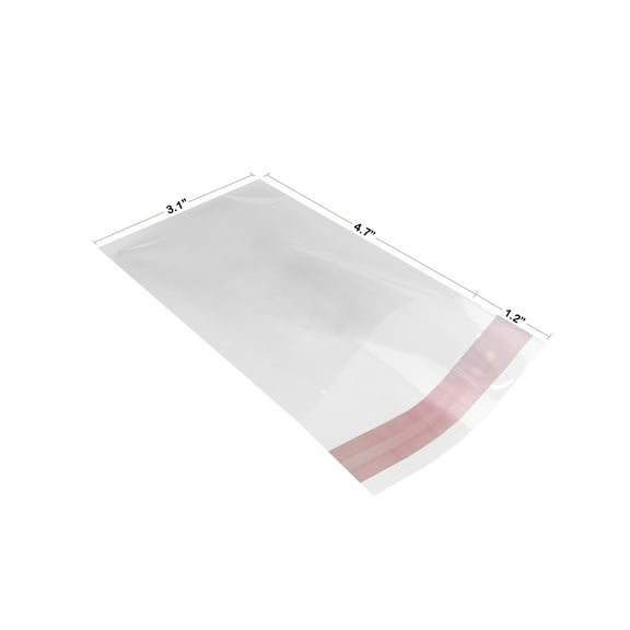 UOFFICE Clear Resealable Cellophane Bags 3.1" x 4.7" with Hanging Header