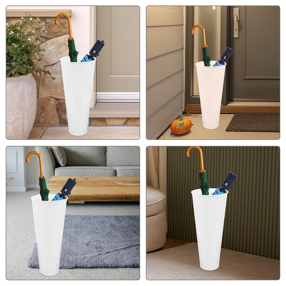 RENACLIPY White Iron Umbrella Holder Rack for and Folding Umbrellas, Wall Mount Storage Organizer