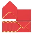 thumbnail image 1 of Uxcell 30 Pack A7 Envelopes, 5x7 Card V Flap Envelope Valentine Envelopes with Gold Border for Office Wedding Card Invitations Graduation Party Gift, Red, 1 of 8