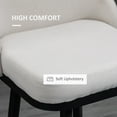 thumbnail image 6 of HOMCOM Bar Height Bar Stools Set of 2, Modern 360Â° Swivel Barstools, 29.5 Inch Seat Height Upholstered Kitchen Chairs with Steel Legs and Footrest, Cream White, 6 of 9