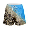 thumbnail image 4 of CALAFEBILA Cargo Shorts for Women Lepord Drawstring Casual Clearance Shorts for Women with Pockets, 4 of 4