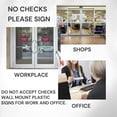 thumbnail image 6 of ADA CENTRAL SIGNS - 6" X4" No Checks Please Sign - ADA Compliant Tactile Graphics Grade 2 Braille Text Front desk counter signs| Do Not Accept Checks Wall Mount Plastic Signs for Work and Office, 6 of 7