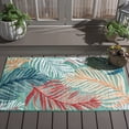 thumbnail image 2 of SAFAVIEH Cabana Oakley Botanical Indoor/Outdoor Area Rug, Green/Rust, 4' x 4' Square, 2 of 16