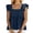 Navy, variant on T Shirts for Women 2026 Summer Short Ruffle Sleeve Square Neck Flowy Ruffle Hem Dressy Casual Tshirt Blouse