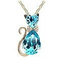 thumbnail image 6 of harmtty Wedding Bridal Women Cat Rhinestone Charm Pendant Necklace Party,Silver + Purple, 6 of 8