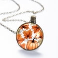 thumbnail image 6 of Maple Leaf Pumpkin Necklace Personalized Custom Photo Round Pendant Adjustable Stainless Steel Necklaces with Gift Box for Men Women Mothers Valentine's Jewelry Gift, 6 of 6