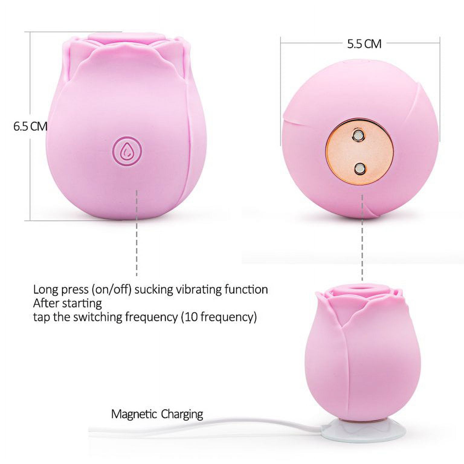 Bloomgasm The Rose Suction Vibrator, Lovers Gift Box Edition, Pink