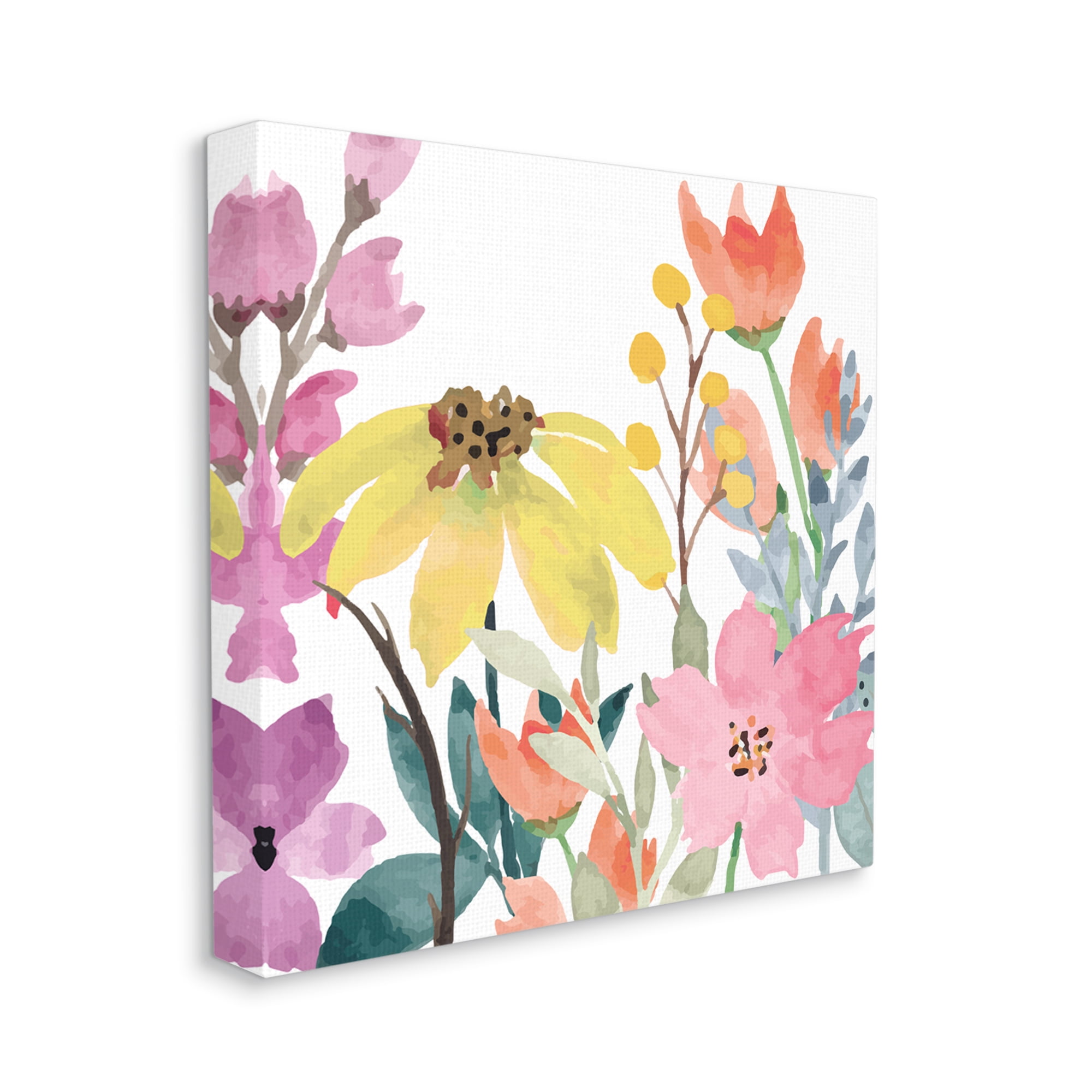 Stupell Industries Soft Floral Garden Botanical & Floral Painting Gallery Wrapped Canvas Art Print Wall Art, 24 x 24