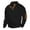 Black, variant on Telankuip Men's Outdoor Casual Stand Collar 1/4 Button up Pullovers V-Neck Long Sleeve Sweatshirts Casual Loose Solid Color Business Casual Sweaters with Elbow Patches White XL