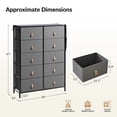 thumbnail image 3 of Tina's Home 10-Drawer Double Dresser Storage Chest Organizer, Fabric, Gray, Wooden Top, 35 x 12 x 47 Inch, 3 of 10