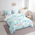 thumbnail image 3 of Castle Fairy Cartoon Unicorn Twin Bedding Sets,Cute Floral Rainbow Bedding Comforter Set, 3 of 8