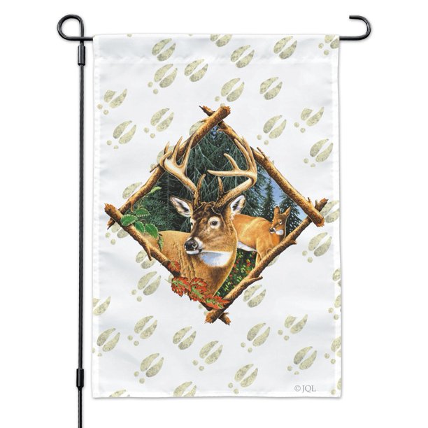 Deer Diamond Buck Hunting Garden Yard Flag