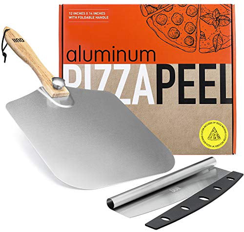 Wood Handle Stainless Steel Pizza Peel Bakers Tool Paddle Spatula Cutter LC