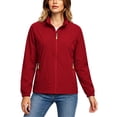 thumbnail image 3 of Cilsoka Women's Softshell Jacket Water Resistant Full Zip Windbreaker Lightweight Plus Size Coat with Stand Collar and Zip Pockets, 3 of 6