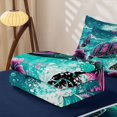 thumbnail image 5 of jejeloiu Pink Floral Zipper Full Size Comforter Sets with Fitted Sheet and 2 Pillowcases Kids,Tropical Ocean Animal Turtle Zipper Bedding Set,Reversible,4 Pieces, 5 of 7