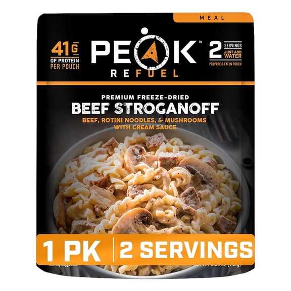 Peak Refuel Beef Stroganoff Freeze-Dried Backpacking Meal with Real Meat 1-Pack