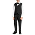 thumbnail image 2 of YUSIM Boys Dress Suit Sets 3 Piece- Bow Tie+Button Vest+Formal Pants Kids Outfit Sets Black Size 8, 2 of 7