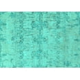 thumbnail image 1 of Ahgly Company Machine Washable Indoor Rectangle Solid Turquoise Blue Modern Area Rugs, 7' x 10', 1 of 4