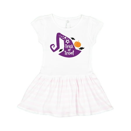 

Inktastic Halloween Trick Or Treat Witch Hat Bats Stars Gift Toddler Girl Dress