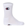 thumbnail image 2 of Champion Children's Socks, 3-Pack - Crew Socks, Solid Colour White 31-34, 2 of 3
