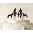 thumbnail image 1 of Wedding Cake Topper With Child And Pets Family Silhouette Cake Topper Decoration Cake Color Option Available 6-7 Inches Wide, 1 of 1
