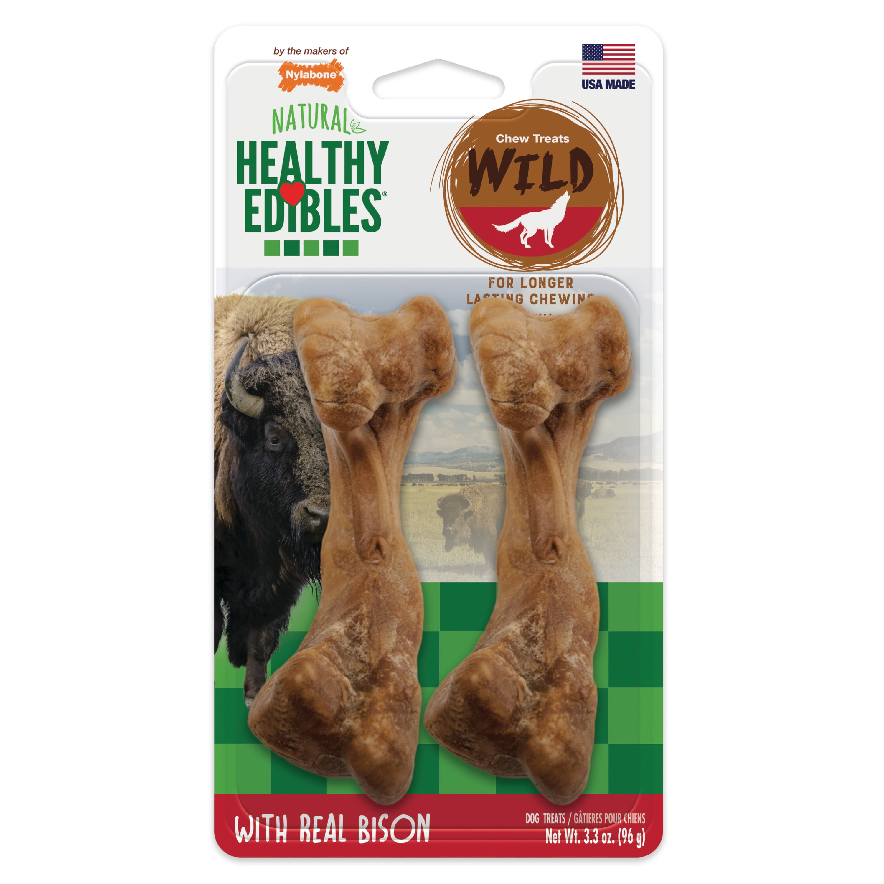 Nylabone Healthy Edibles WILD Natural Long Lasting Bison Flavor Dog