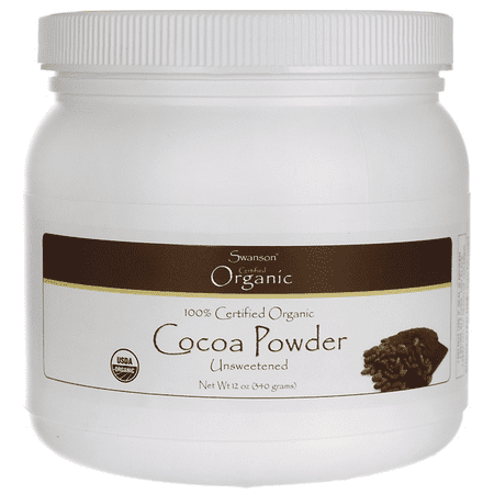 Swanson 100% Certified Organic Cocoa Powder - Unsweetened 12 oz (Best Quality Unsweetened Cocoa Powder)
