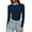 Blue, variant on EDFBUYKRS Long Sleeve Shirts for Women Pleated Crew Neck Casual Fall Fashion Tops Loose Fit Clothes, Sizes Xs