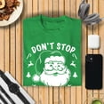 thumbnail image 2 of Don't Stop Believing Christmas T-Shirt for Men - Funny Santa Claus Costumes | Cool Graphic Tee Idea (Irish Green), 2 of 4