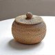thumbnail image 3 of Round Rattan Box with Lid, Hand Woven Storage Box, Multifunctional Desktop Tray Storage Basket Decoration suitable for Home, 3 of 5