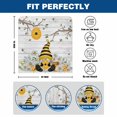 thumbnail image 6 of Bees Dwarfs Dining Chair Back Cover Only, Springs White Daisy Branch Wood Striped Set of 8 Chair Back Covers, Removable Washable for Dining Room, Banquet & Holiday Decoration, 6 of 9
