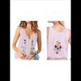 thumbnail image 3 of Blusas Bordadas con Flores para Mujer, Cuello en U, Flecos y Lazo Frontal, Camisetas Sin Mangas Holgadas Estilo Bohemio . Rosa M, 3 of 8