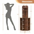 thumbnail image 3 of Costway 6-Tier Corner Shelf 63" Tall Corner Bookshelf with 2 USB Ports & Charging Station Brown, 3 of 9
